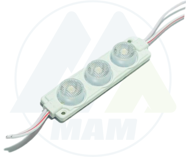 Módulos LED 3LED 3W 12V ó 24V Impermeables para Carros, Motos, Camiones, Buses y Avisos Luminosos – Colores Amarillo, Blanco, Rojo, Verde, Azul, Azul Ice, Morado y Rosado – Fácil Instalación