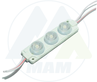 Módulos LED 3LED 3W 12V ó 24V Impermeables para Carros, Motos, Camiones, Buses y Avisos Luminosos – Colores Amarillo, Blanco, Rojo, Verde, Azul, Azul Ice, Morado y Rosado – Fácil Instalación