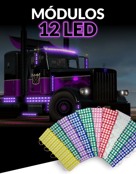 Módulos 12 Led Perlas 3030 Súper Brillante 12W 12V/24V Letreros, Avisos, Carros, Motos, Camiones, Barcos y Hogar –  360LM, 140°, 50.000h, Alta Potencia, Resistente, Fácil Instalación, Publicidad y Decoración