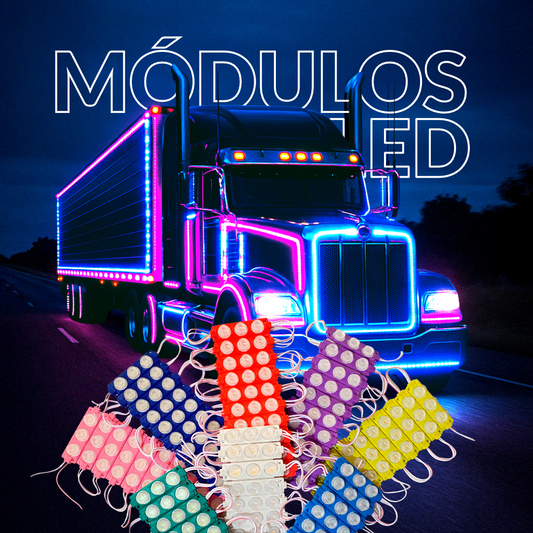 Módulos LED 3LED 3W 12V ó 24V Impermeables Multicolor para Carros, Motos, Camiones, Buses y Avisos Luminosos – Colores Amarillo, Blanco, Rojo, Verde, Azul, Azul Ice, Morado y Rosado – Paquete x10 Unidades Fácil Instalación